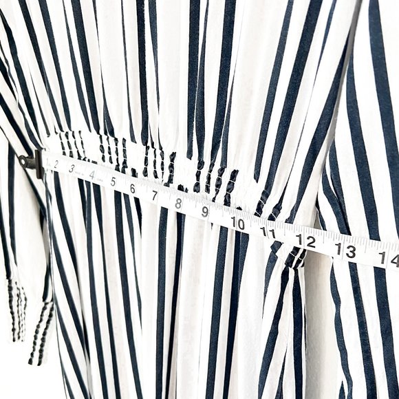 ASOS stripe midi dress w/high neck & elastic waist - Picture 8 of 10